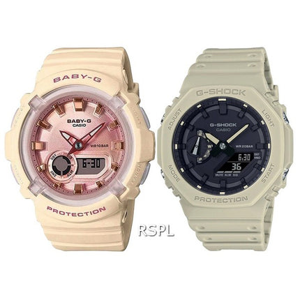 Set combinato orologio da coppia al quarzo analogico digitale Casio - GA-2100-5A.BGA-280-4A2