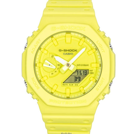 Orologio da uomo Casio G-Shock analogico digitale con cinturino in resina a base biologica, quadrante verde, al quarzo GA-2100-9A9 200M