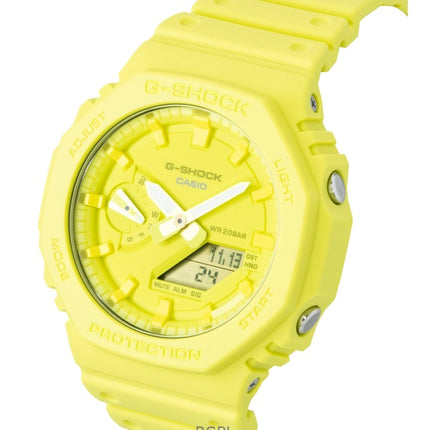 Orologio da uomo Casio G-Shock analogico digitale con cinturino in resina a base biologica, quadrante verde, al quarzo GA-2100-9A9 200M