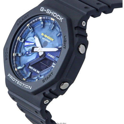 Orologio da uomo Casio G-Shock analogico digitale con cinturino in resina a base biologica, quadrante blu, al quarzo GA-2100AS-2A 200M