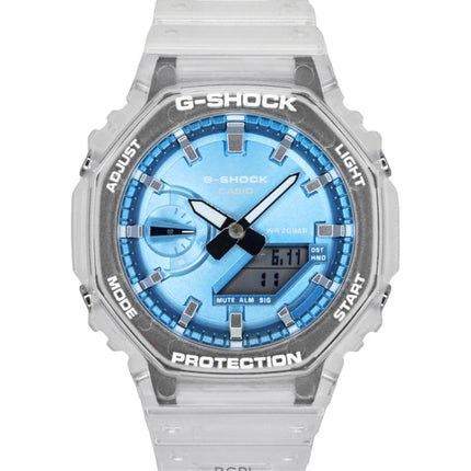 Orologio Casio G-Shock analogico digitale con cinturino in resina e quadrante blu al quarzo GA-2100BM-7A2 200M unisex