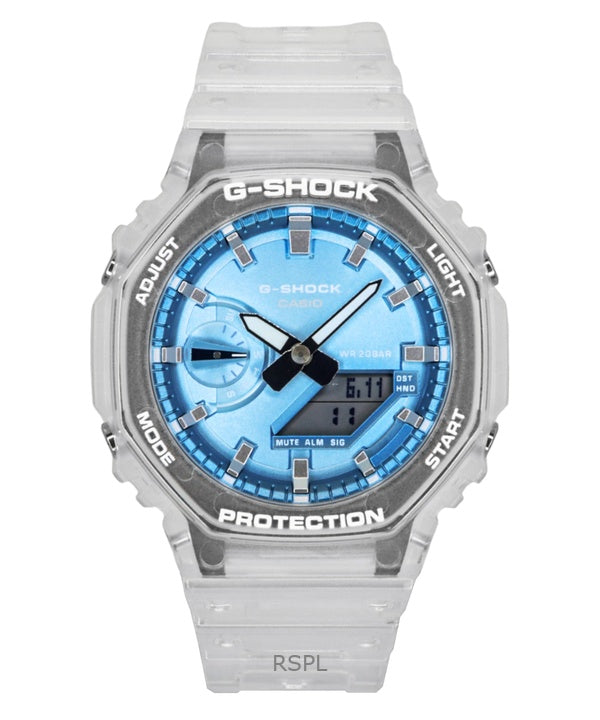 Orologio Casio G-Shock analogico digitale con cinturino in resina e quadrante blu al quarzo GA-2100BM-7A2 200M unisex