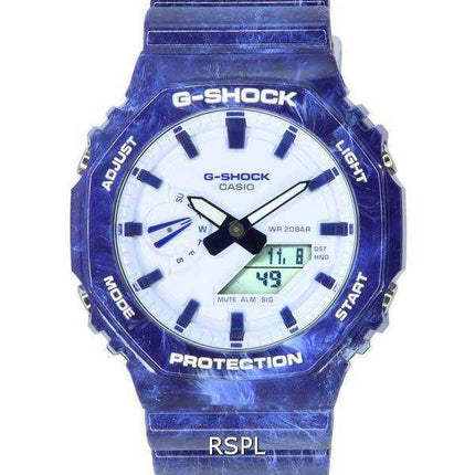 Orologio da uomo Casio G-Shock in porcellana analogico digitale quadrante bianco al quarzo GA-2100BWP-2A GA2100BWP-2 200M