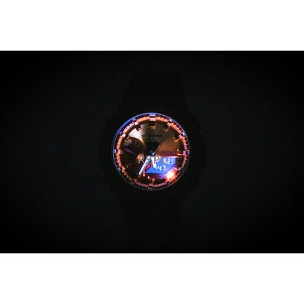 Orologio da uomo Casio G-Shock analogico digitale con cinturino in resina e quadrante arancione al quarzo GA-2100FLS-8A4 200M