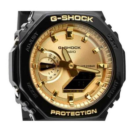 Casio G-Shock Analogico Digitale Nero e Oro Colore Cinturino in Resina Quarzo GA-2100GB-1A 200M Orologio da Uomo