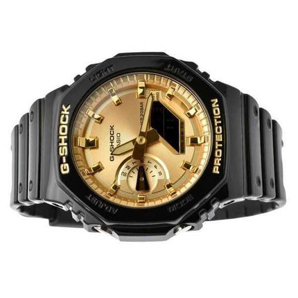 Casio G-Shock Analogico Digitale Nero e Oro Colore Cinturino in Resina Quarzo GA-2100GB-1A 200M Orologio da Uomo