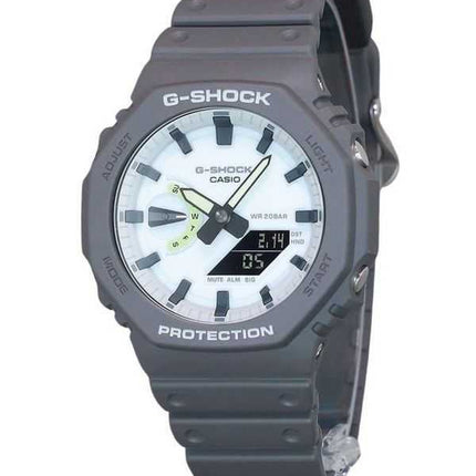 Casio G-Shock Hidden Glow Series Analog Digital Bio Based Resin Strap Quadrante Bianco Quarzo GA-2100HD-8A 200M Orologio da Uomo