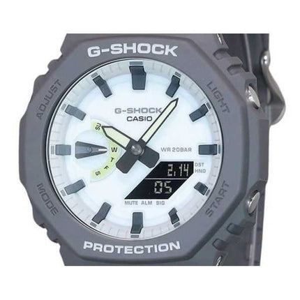 Casio G-Shock Hidden Glow Series Analog Digital Bio Based Resin Strap Quadrante Bianco Quarzo GA-2100HD-8A 200M Orologio da Uomo