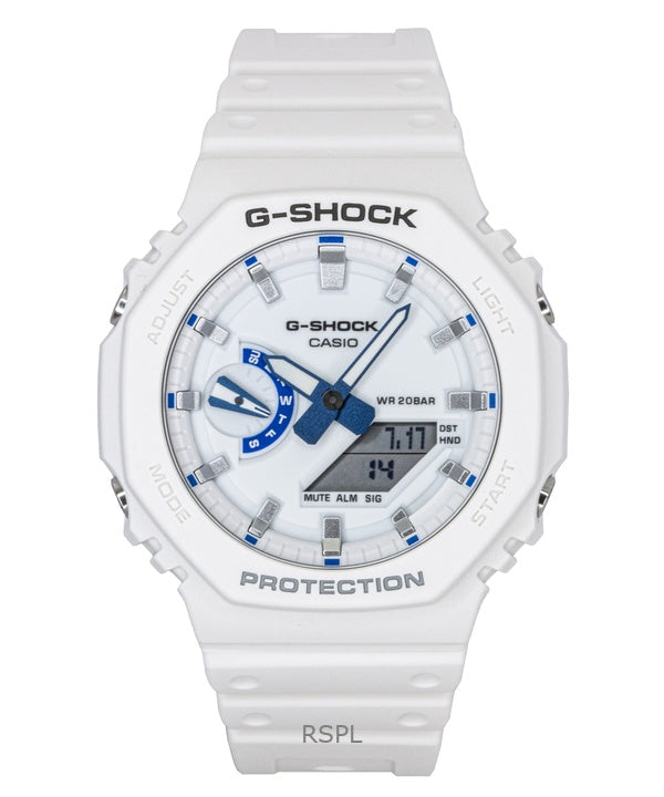 Orologio da uomo Casio G-Shock analogico digitale con cinturino in resina e quadrante bianco al quarzo GA-2100HDS-7A 200M