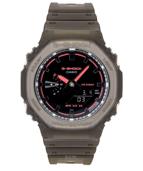 Orologio da uomo Casio G-Shock analogico/digitale con cinturino in resina, quadrante nero, movimento al quarzo, modello GA-2100K-5A, impermeabile fino a 200 metri.