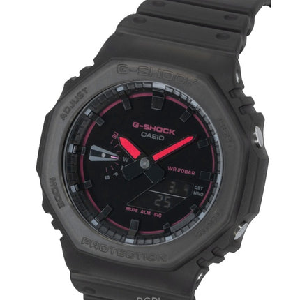 Orologio da uomo Casio G-Shock analogico/digitale con cinturino in resina, quadrante nero, movimento al quarzo, modello GA-2100K-5A, impermeabile fino a 200 metri.