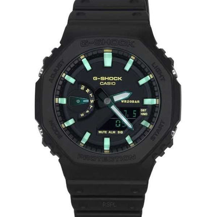 Orologio da uomo Casio G-Shock analogico digitale cinturino in resina quadrante nero quarzo GA-2100RC-1A 200M