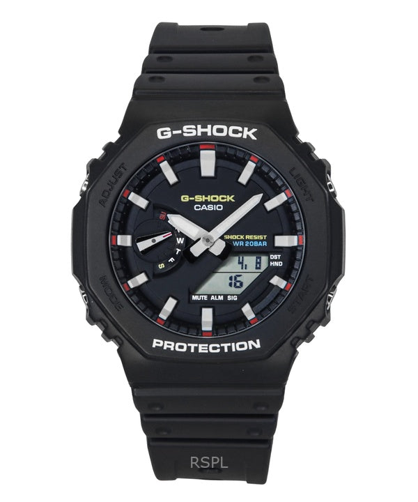 Orologio da uomo Casio G-Shock analogico digitale con cinturino in resina a base biologica, quadrante nero, al quarzo GA-2100RL-1A 200M