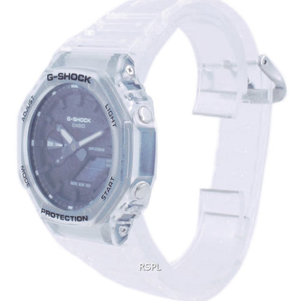 Orologio da uomo analogico digitale al quarzo Casio G-Shock scheletro trasparente subacqueo GA-2100SKE-7A GA2100SKE-7 200M masch