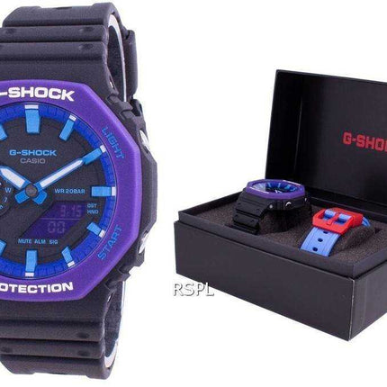 Casio G-Shock World Time Quartz GA-2100THS-1A GA2100THS-1A con set regalo 200M Orologio da uomo