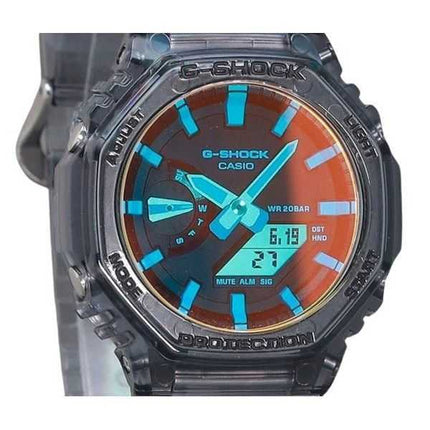 Casio G-Shock Analogico Digitale Cinturino in Resina Trasparente Quadrante Multicolore Quarzo GA-2100TLS-8A 200M Orologio da Uom
