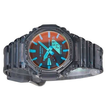 Casio G-Shock Analogico Digitale Cinturino in Resina Trasparente Quadrante Multicolore Quarzo GA-2100TLS-8A 200M Orologio da Uom