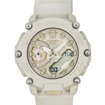 Orologio da uomo Casio G-Shock serie colore naturale analogico digitale cinturino in resina quadrante beige al quarzo GA-2200NC-