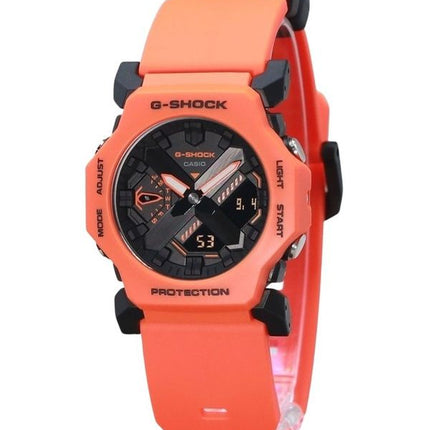 Casio G-Shock Analog Digital Bio-Based Orange Resin Strap Quadrante Nero Quarzo GA-2300FL-4A 200M Orologio da Uomo