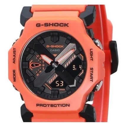 Casio G-Shock Analog Digital Bio-Based Orange Resin Strap Quadrante Nero Quarzo GA-2300FL-4A 200M Orologio da Uomo
