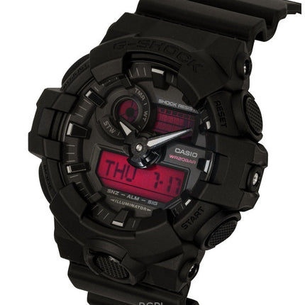 Orologio da uomo Casio G-Shock analogico digitale con cinturino in resina e quadrante nero al quarzo GA-700BBR-1A 200M