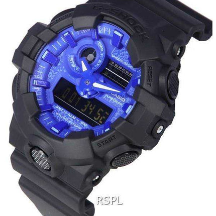 Orologio da uomo Casio G-Shock Paisley blu analogico quadrante digitale al quarzo GA-700BP-1A GA700BP-1 200M