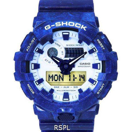 Orologio da uomo Casio G-Shock in porcellana analogico digitale al quarzo GA-700BWP-2A GA700BWP-2 200M