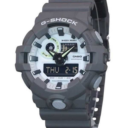 Orologio da uomo Casio G-Shock Hidden Glow serie analogico digitale cinturino in resina quadrante grigio al quarzo GA-700HD-8A 2