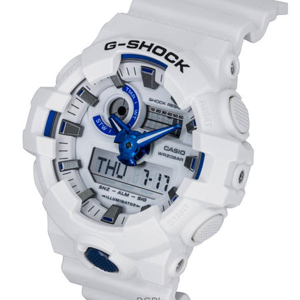 Orologio da uomo Casio G-Shock analogico digitale con cinturino in resina e quadrante bianco al quarzo GA-700HDS-7A 200M