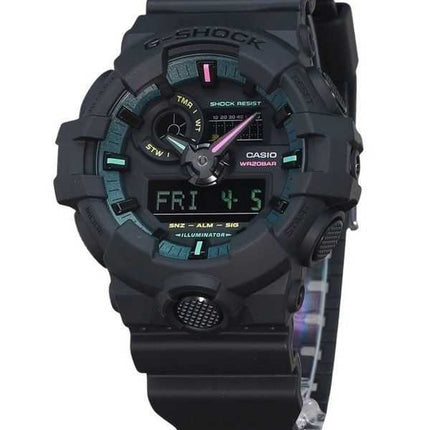 Casio G-Shock Analog Digital Multi Fluorescent Accents Series Cinturino in resina Quadrante nero Quarzo GA-700MF-1A 200M Orologi