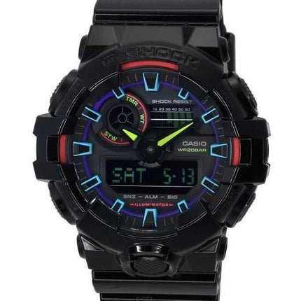 Orologio da uomo Casio G-Shock Virtual Rainbow analogico digitale al quarzo GA-700RGB-1A GA700RGB-1 200M