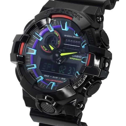 Orologio da uomo Casio G-Shock Virtual Rainbow analogico digitale al quarzo GA-700RGB-1A GA700RGB-1 200M