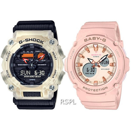 Set combinato orologio da coppia al quarzo analogico digitale Casio - GA-900TS-4A.BGA-275-4A