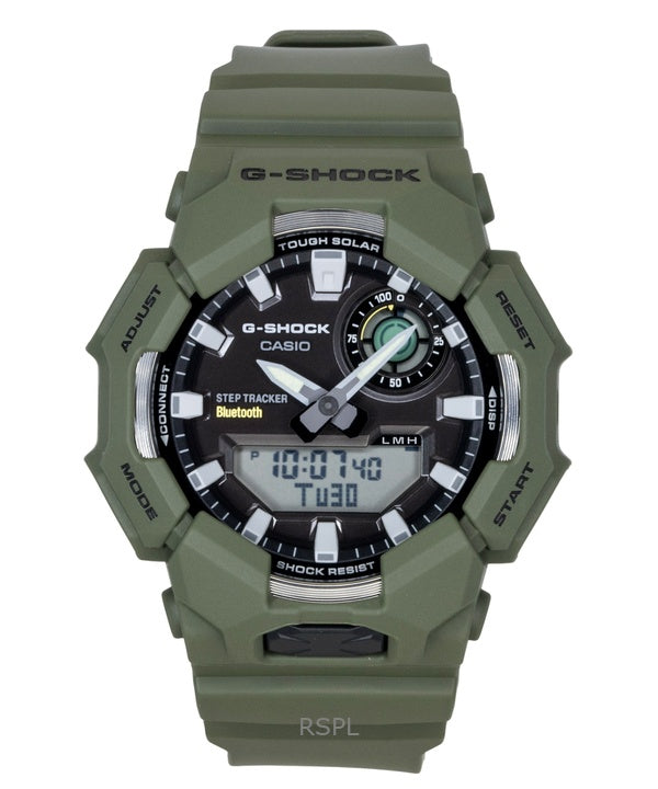 Orologio da uomo Casio G-Shock analogico digitale con collegamento per smartphone, quadrante nero in resina a base biologica, solare GA-B010-3A 200M