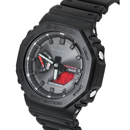 Orologio da uomo Casio G-Shock analogico digitale con collegamento per smartphone, cinturino in resina a base biologica, quadrante nero, solare GA-B2100BBR-1A 200M