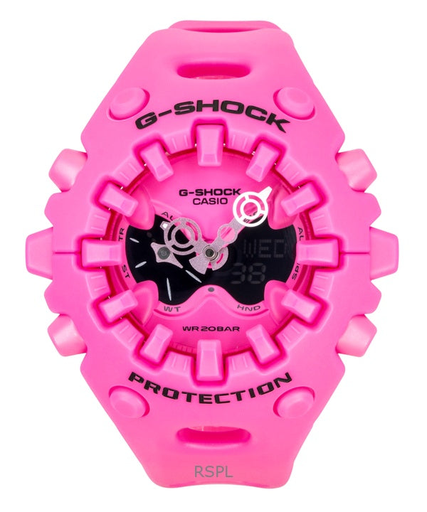 Da donna Casio G-Shock analogico digitale con cinturino in resina rosa, quadrante rosa, al quarzo GA-V01-4A 200M