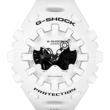 Orologio da uomo Casio G-Shock analogico digitale con cinturino in resina bianca, quadrante bianco, al quarzo GA-V01-7A 200M