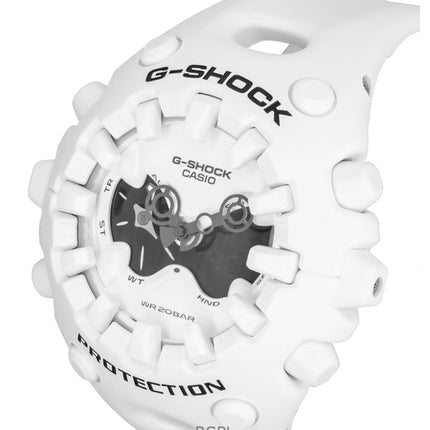 Orologio da uomo Casio G-Shock analogico digitale con cinturino in resina bianca, quadrante bianco, al quarzo GA-V01-7A 200M