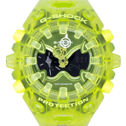 Orologio da uomo Casio G-Shock con cinturino in resina, analogico/digitale, quadrante verde, al quarzo, modello GA-V01SKE-3A, impermeabile fino a 200 metri.