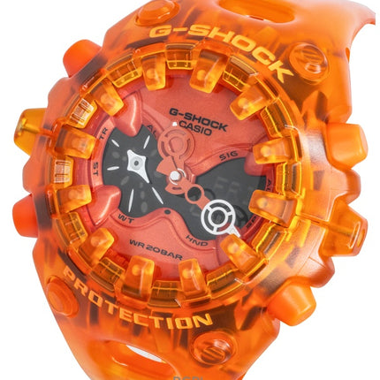 Orologio da uomo Casio G-Shock con cinturino in resina, analogico/digitale, quadrante arancione, al quarzo, modello GA-V01SKE-4A, impermeabile fino a 200 metri.