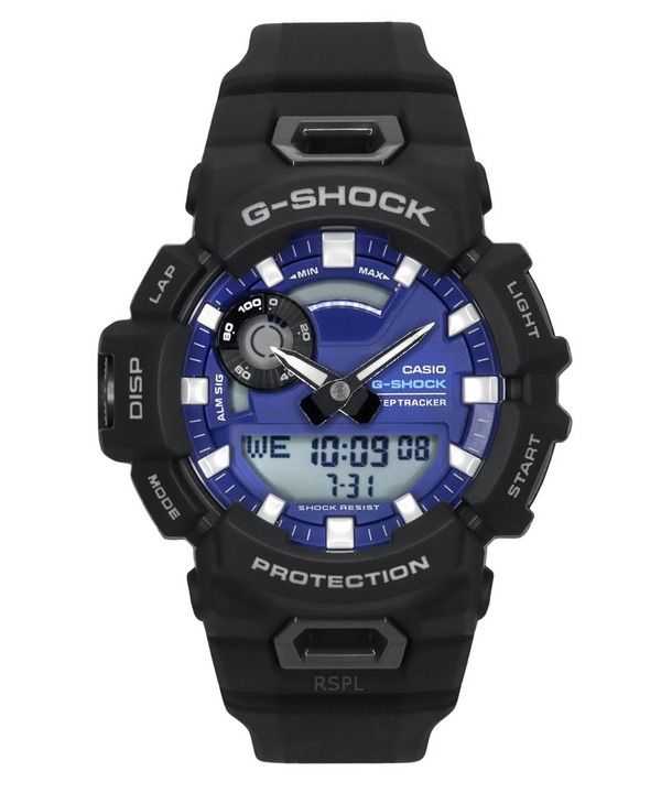 Casio G-Shock G-Squad Analog Digital Smartphone Link Cinturino in resina a base biologica Quadrante blu Quarzo GBA-900CB-1A 200M
