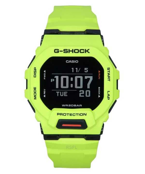 Casio G-Shock G-Squad Digital Smartphone Link Cinturino in resina gialla Quarzo GBD-200-9 200M Orologio da uomo