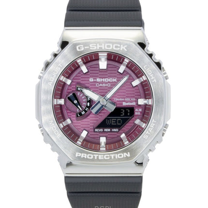 Orologio da uomo Casio G-Shock G-Steel con cinturino in resina a base biologica, collegamento per smartphone, analogico digitale, quadrante rosa, solare GBM-2100A-4B 200M