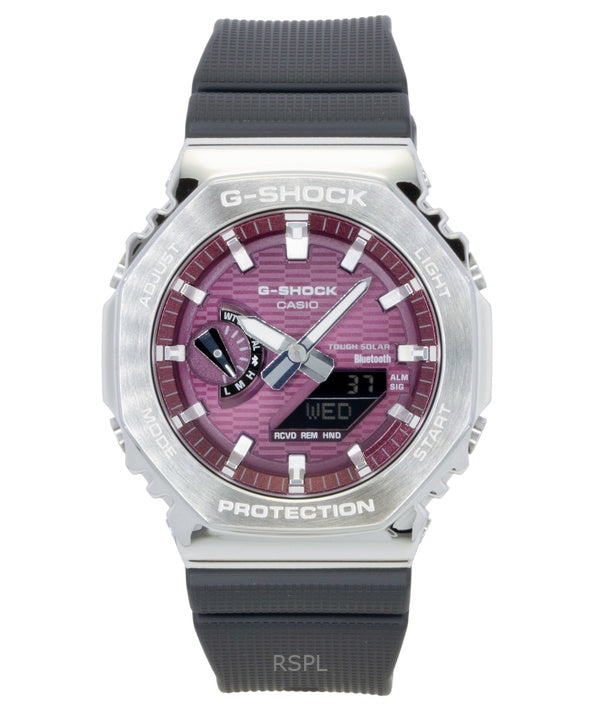 Orologio da uomo Casio G-Shock G-Steel con cinturino in resina a base biologica, collegamento per smartphone, analogico digitale, quadrante rosa, solare GBM-2100A-4B 200M
