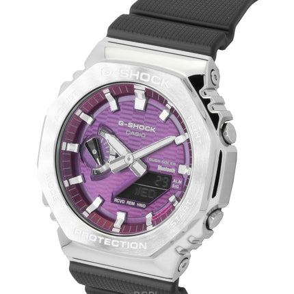 Orologio da uomo Casio G-Shock G-Steel con cinturino in resina a base biologica, collegamento per smartphone, analogico digitale, quadrante rosa, solare GBM-2100A-4B 200M