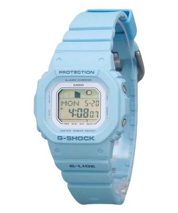 Casio G-Shock G-Lide Digital Light Blue Bio Based Resin Strap Quartz GLX-S5600-2 200M Orologio da donna