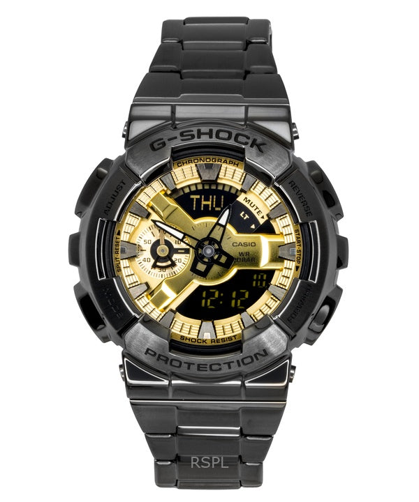 Orologio da uomo Casio G-Shock analogico digitale in acciaio inossidabile con quadrante dorato al quarzo GM-110BD-1A9 200M