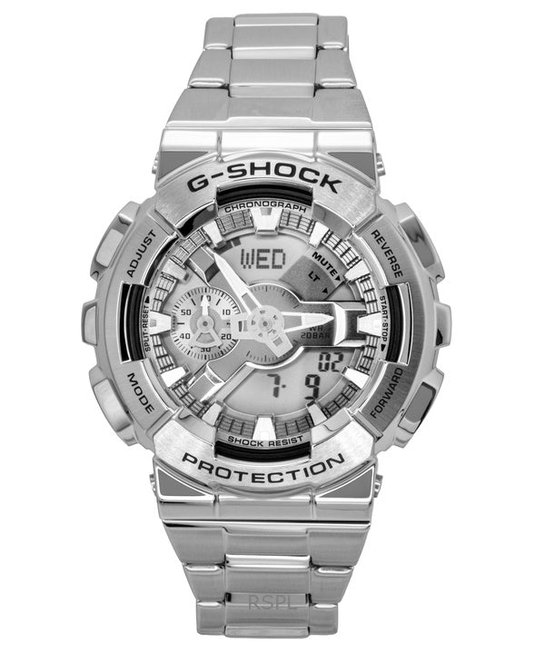 Orologio da uomo Casio G-Shock analogico digitale in acciaio inossidabile con quadrante grigio al quarzo GM-110D-8A 200M