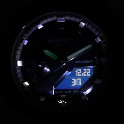 Orologio da uomo Casio G-Shock World Time analogico digitale rivestito in metallo GM-2100N-2A GM2100N-2 200M