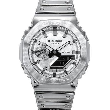 Orologio da uomo Casio G-Shock G-Steel con cinturino in silicone resistente e quadrante grigio al quarzo GM-2100YM-8A 200M